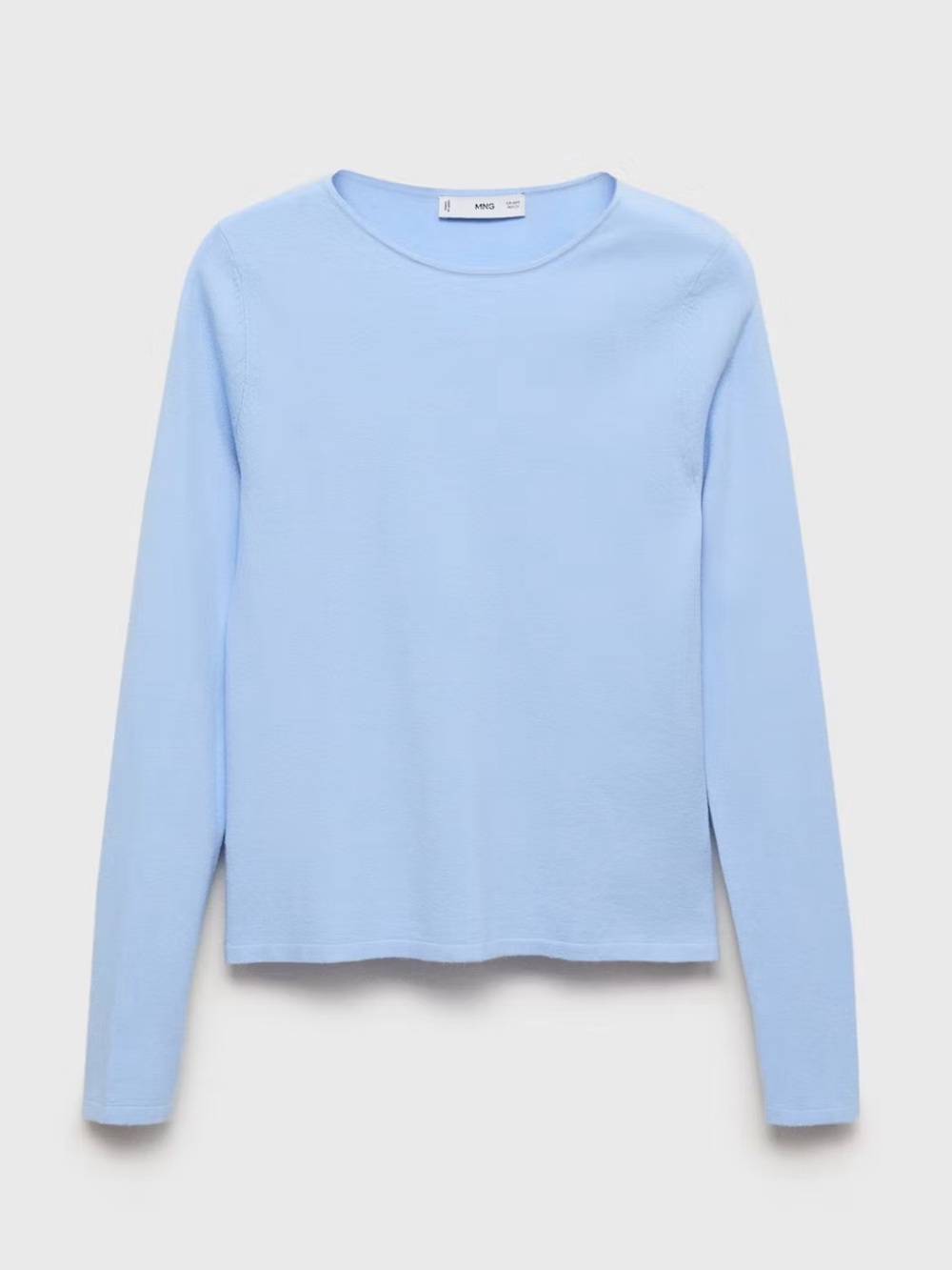 Long-sleeved fine-knit sweater in Sky Blue